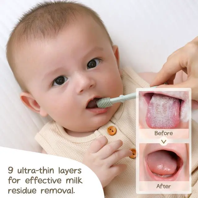 Alt view image 3 of 7 - Baby Finger Toothbrush Tongue Oral Cleaner Kit for 3 Months +, 3 Pcs (Blush/Pale Mauve/Blush)