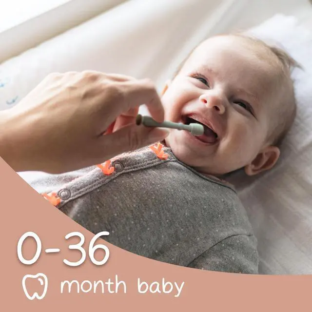 Alt view image 7 of 7 - Baby Finger Toothbrush Tongue Oral Cleaner Kit for 3 Months +, 3 Pcs (Blush/Pale Mauve/Blush)
