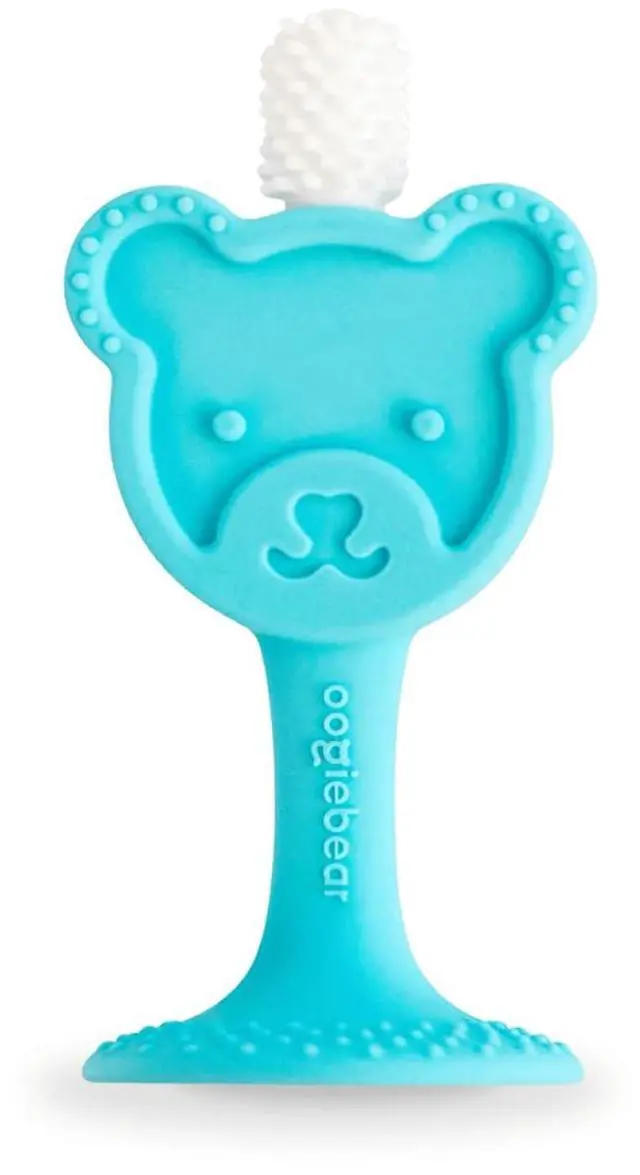 Main image of Infant-to-Toddler Training Teether Toothbrush - 0-2 Years - 360° Soft Silicone, Promotes Safe Brushing, Baby & Kids Health - Teddy Bear Design Oral Care - 1 Unit