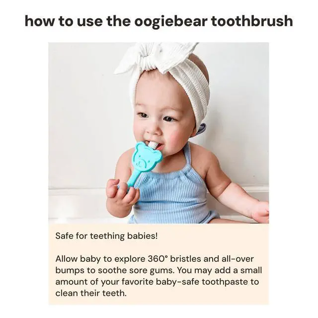 Alt view image 3 of 7 - Infant-to-Toddler Training Teether Toothbrush - 0-2 Years - 360° Soft Silicone, Promotes Safe Brushing, Baby & Kids Health - Teddy Bear Design Oral Care - 1 Unit