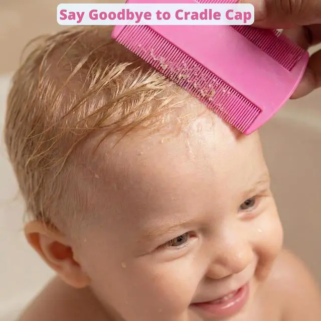 Alt view image 3 of 7 - Cradle Cap Brush for Babies - Cradle Cap Treatment | Baby Sponge for Bathing | Baby Brush and Comb Set Newborn | Baby Comb & Scalp Scrubber (Set of 6 - Pink)