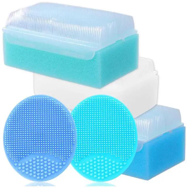 Main image of Cradle Cap Brush for Babies - Baby Sponge for Bathing Newborn Bath Essentials | Cradle Cap Treatment | Baby Bath Sponges for Newborns (5-Pack)