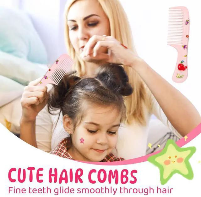 Alt view image 3 of 6 - Cute Baby Hair Comb Set for Girls - 8Pcs Tooth Comb & Rat Tail Comb for Toddlers, Kids - Mini Plastic Travel Comb for Detangling, Styling, Parting - Anti-Static for Wet/Dry Hair