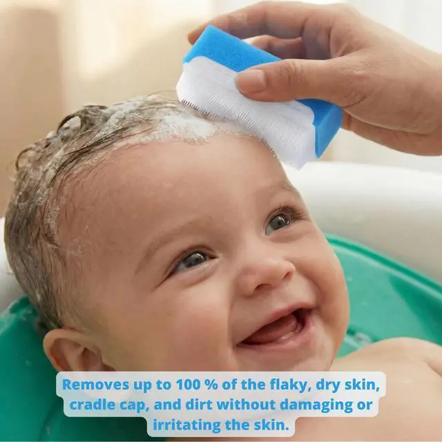 Alt view image 5 of 7 - Cradle Cap Brush for Babies - Baby Sponge for Bathing Newborn Bath Essentials | Cradle Cap Treatment | Baby Bath Sponges for Newborns (5-Pack)