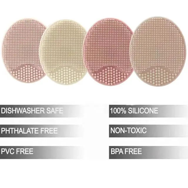 Alt view image 3 of 7 - Baby Cradle Cap Brush, Silicone Baby Bath Brush Massage Brush Set for Dry Skin, Cradle Cap, and Eczema, 4 Pack (Pink)