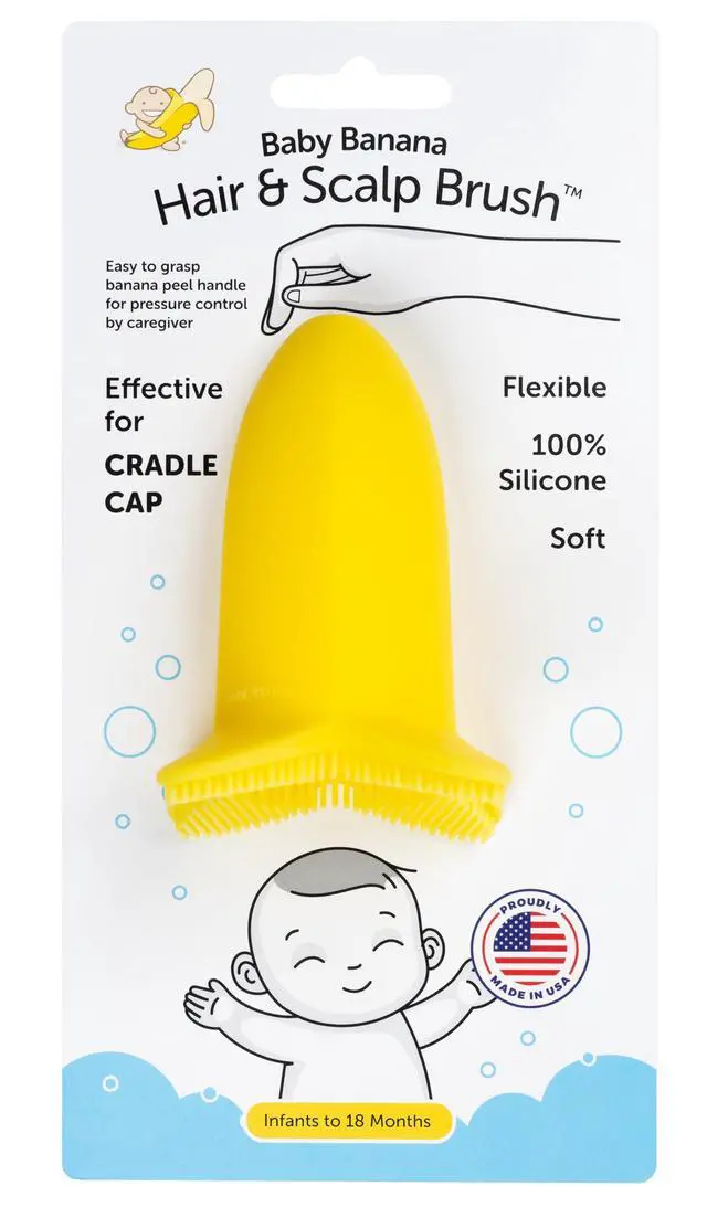 Alt view image 4 of 7 - Hair & Scalp Brush for Cradle Cap and Bathtime, Made in USA, Infant to 12 Months, Flexable, Variable Pressure Scalp and Body Scrubber, Sensory Stimulation, Essential Baby Shower Gift