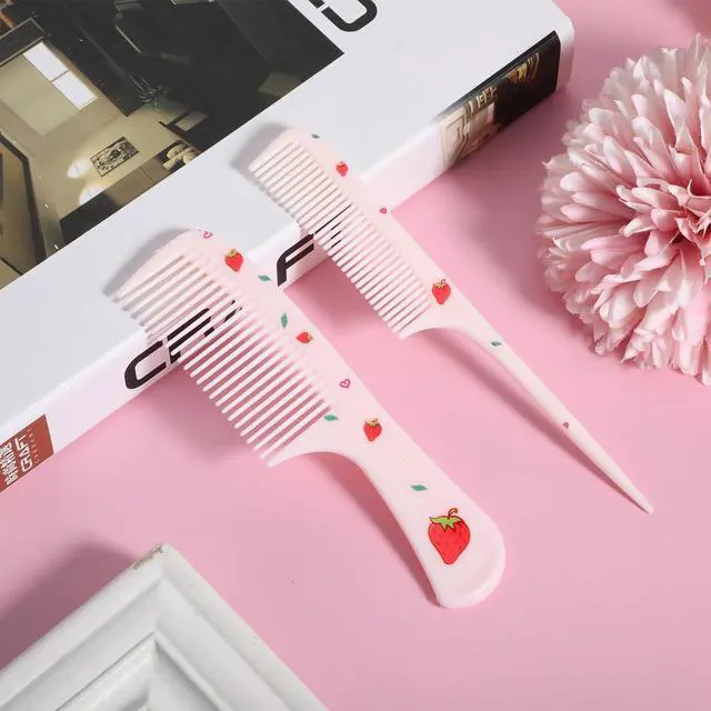 Alt view image 5 of 7 - Baby Comb Set, Small Cute Fine Tooth Toddler Comb & Rat Tail Baby Comb for Styling, Pink Baby Hair Comb Plastic Parting Combs, Anti-Static Mini Hairdressing Comb for Baby Girl Wet Dry Hair (2Pcs)