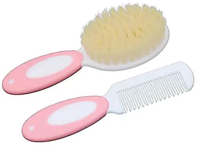 Main image of Baby Hair Brush and Comb Set, Baby Brush with Soft Natural Bristles