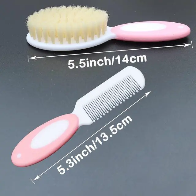 Alt view image 2 of 4 - Baby Hair Brush and Comb Set, Baby Brush with Soft Natural Bristles