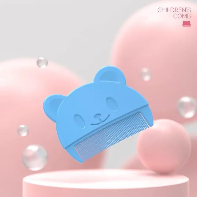 Alt view image 4 of 5 - Baby Bath Brush, Baby Cradle Cap Brush, Silicone Massage Brush, Baby Comb, Children's Comb3pcs (Blue)