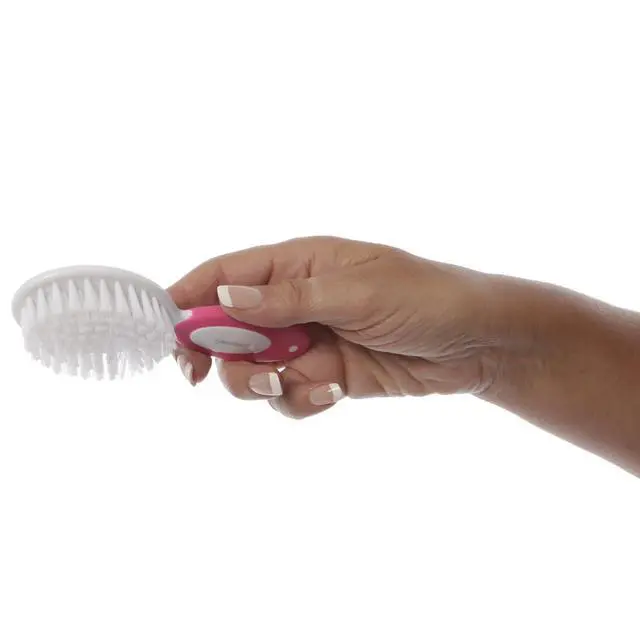 Alt view image 5 of 6 - Deluxe Baby Brush and Comb Set - Super Soft Bristles & Non-Scratch Comb - Easy-Grip Toddler Handle for Newborn Girls - Pink