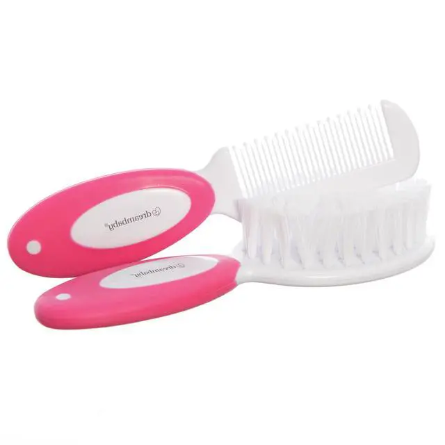 Alt view image 4 of 6 - Deluxe Baby Brush and Comb Set - Super Soft Bristles & Non-Scratch Comb - Easy-Grip Toddler Handle for Newborn Girls - Pink