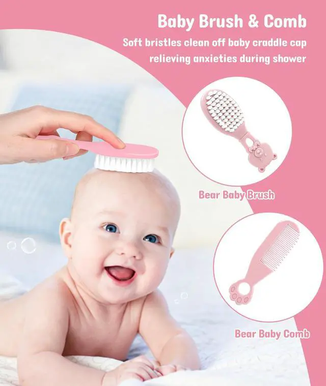 Alt view image 3 of 7 - Baby Healthcare and Grooming Kit, Safety Newborn Nursery Baby Care Kit, with Hair Brush Comb, Nail Clipper, Thermometer, Pacifier Clip, Baby Registry Search, Baby Girl Boy Newborn Essentials