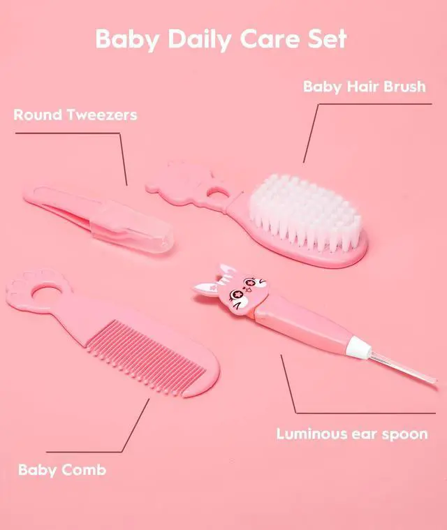 Alt view image 2 of 7 - Baby Healthcare and Grooming Kit, Safety Newborn Nursery Baby Care Kit, with Hair Brush Comb, Nail Clipper, Thermometer, Pacifier Clip, Baby Registry Search, Baby Girl Boy Newborn Essentials