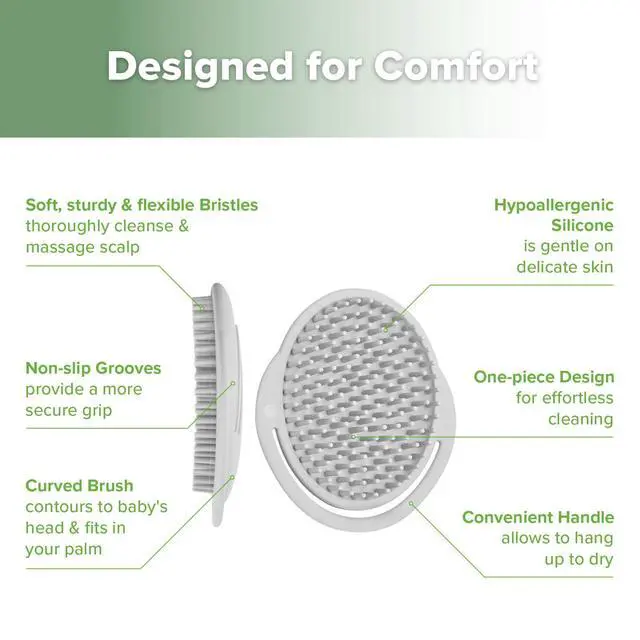Alt view image 4 of 7 - Baby Cradle Cap Brush - Soft Cradle Cap Comb| Hair Scalp Massager, Soft Bristles for Newborns & Toddlers,Ideal Baby Shower Gifts for Mum - 1pk