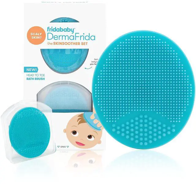Main image of Baby DermaFrida The SkinSoother Baby Bath Brush, Cradle Cap Brush for Babies, Baby Essential for Dry Skin, Cradle Cap Treatment and Eczema, 2 Pack