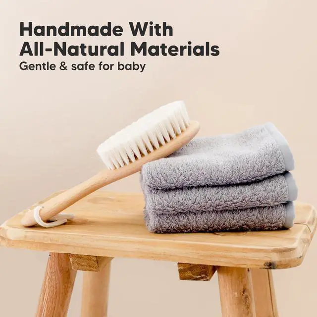 Alt view image 4 of 7 - Wooden Baby Hair Brush for Toddler, Infant Cradle Cap (Walnut, Regular)