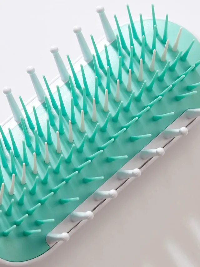 Alt view image 4 of 6 - Baby Detangling Hairbrush for Thick or Curly Hair, Toddler Hairbrush, Detangler Brush for Kids, Wide-Tooth Comb & Bristle Combo, Loosens Knots Without Tears or Breakage, Wet or Dry Use, Teal