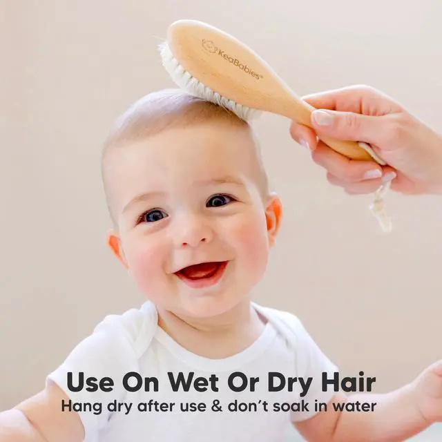 Alt view image 6 of 7 - Wooden Baby Hair Brush for Toddler, Infant Cradle Cap (Walnut, Regular)