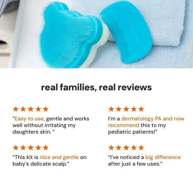 Alt view image 7 of 7 - Cradle Cap Brush Kit for Babies Gentle and Safe Scalp Massage Care with Sponge, Brush, and Comb for Newborns and Babies