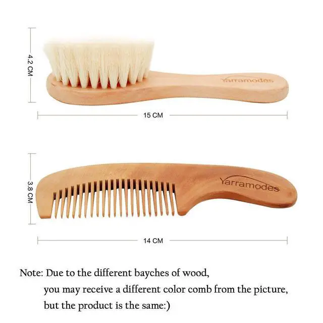 Alt view image 6 of 7 - Baby Goat Hair Brush and Comb Set for Newborns & Toddlers| Eco-Friendly Safe Brush | Natural Wooden Comb | Soft Bristles for Cradle Cap | Perfect Baby Shower and Registry Gift