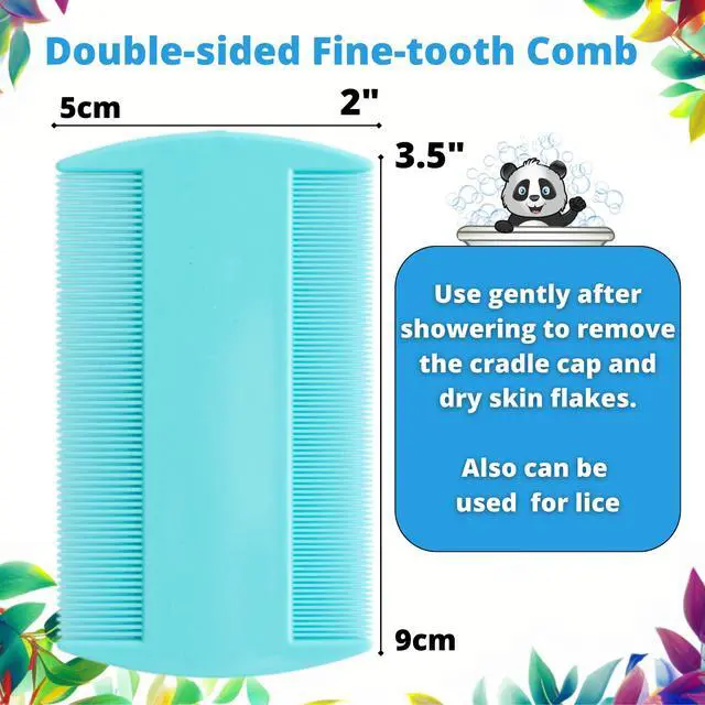 Alt view image 7 of 7 - Cradle Cap Brush for Babies - Cradle Cap Treatment | Baby Sponge for Bathing | Baby Brush and Comb Set Newborn | Baby Comb & Scalp Scrubber (Set of 6)