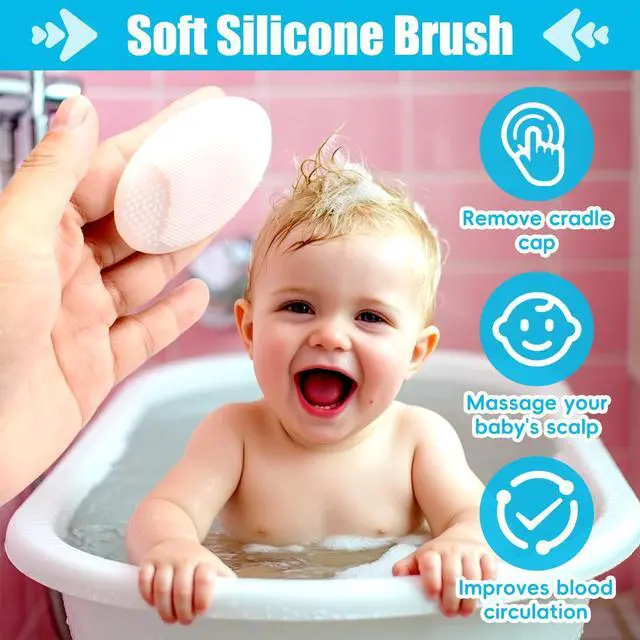 Alt view image 5 of 7 - Baby Hair Brush and Comb Set, 4Pcs Baby Soft Bristles Brush Cradle Cap Brush Hair Comb for Newborns Toddlers Boys Girls (Grey)