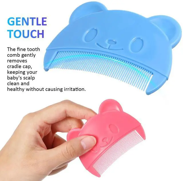 Alt view image 2 of 7 - 2Pcs Baby Hair Combs: Plastic Cute Cradle Cap Comb for Babies - Gentle Touch & Easy to Hold- Bear Shaped Bath Brush for Newborn Baby Cradle Cap Dandruff (Random Color