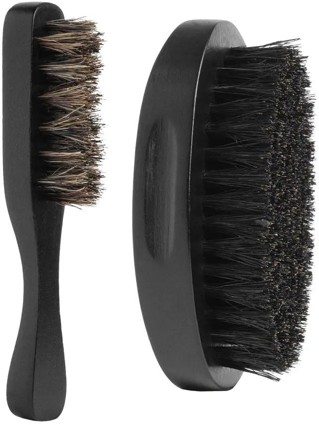 Alt view image 3 of 7 - Beard Brush for Men - Natural Boar Bristle Beard Brush Kit - Soft Small Mustache Brush for Men - Premium Travel Grooming Set