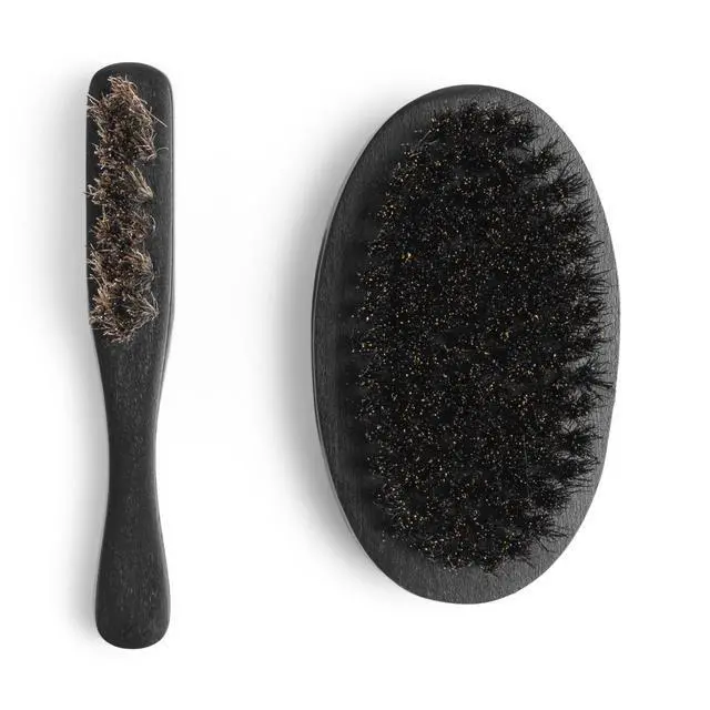 Alt view image 4 of 7 - Beard Brush for Men - Natural Boar Bristle Beard Brush Kit - Soft Small Mustache Brush for Men - Premium Travel Grooming Set