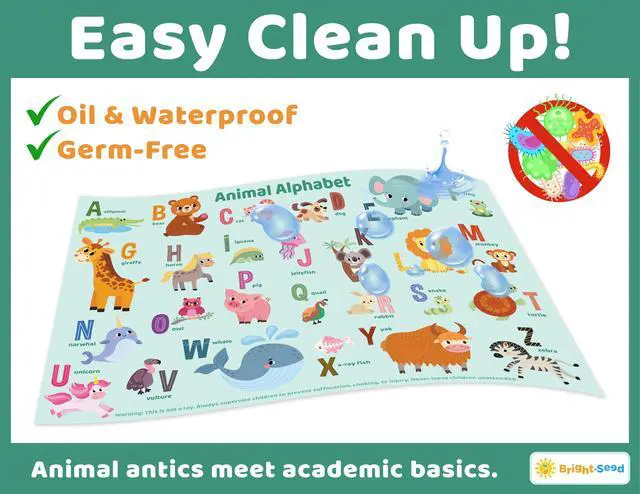 Alt view image 3 of 6 - Disposable Placemats for Baby & Toddlers, Learning Mat- Animal1