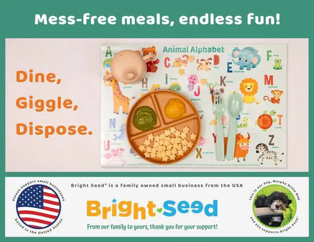Alt view image 6 of 6 - Disposable Placemats for Baby & Toddlers, Learning Mat- Animal1