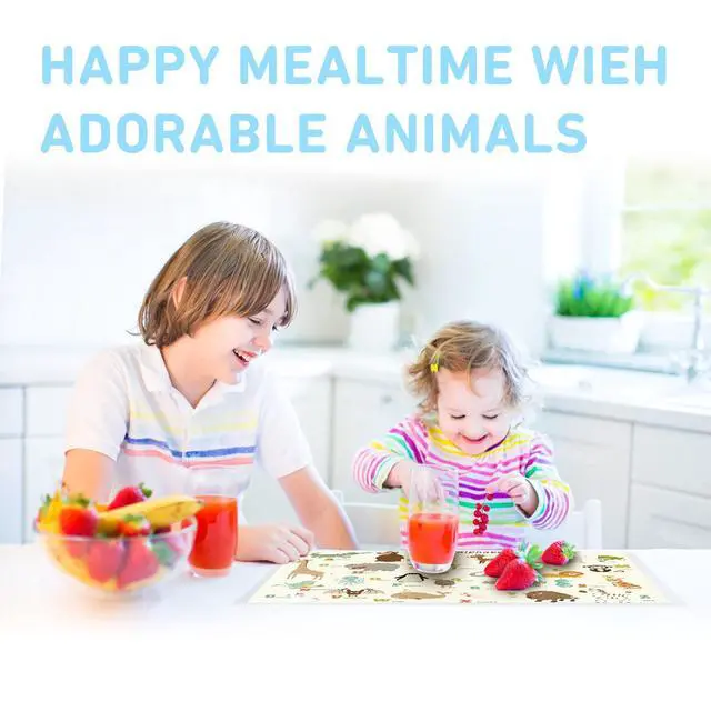 Alt view image 7 of 7 - Disposable Placemats for Baby, 40 Pack Sticky Toddler Placemat for Restaurants, Dining Table, Party, Travel, 12" x 18" with 3 Designs