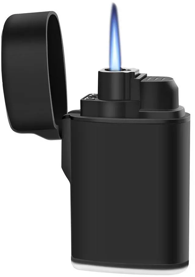 Main image of Mini Torch Lighter Windproof Jet Flame Butane Refillable Pocket Lighter for Candles, Outdoor, Camping, Fireplaces, Gas Stove, BBQ & Survival Gear, Pack 1, Black Color (Butane not Included)