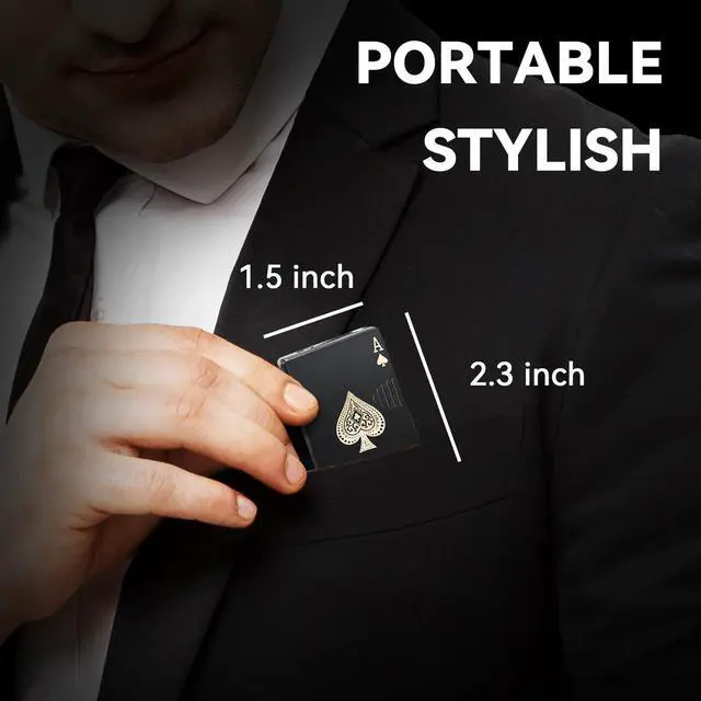 Alt view image 4 of 6 - 2 Pack Jet Torch Lighter Ace Card Lighters Green Flame Refillable Butane Lighters Ace of Spades Cool Lighter Adjustable Windproof Poker Lighter (Without Gas)