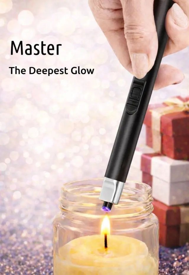 Alt view image 4 of 7 - Electric Lighter S4 Candle Lighter USB Rechargeable with Safety Switch, Flameless Portable Fast Heat Windproof Plasma Electronic Lighters, Perfect for Home Cooking BBQ Camping Stove Fireworks