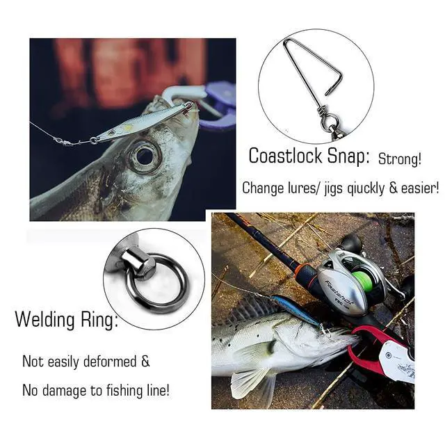 Alt view image 4 of 7 - Saltwater Connector Fishing Snap Swivel High Strength Snaps Swivel Freshwater Ball Bearing Fishing Swivels Stainless Steel Corrosion Resistant Black Nickel 25pcs 31lbs