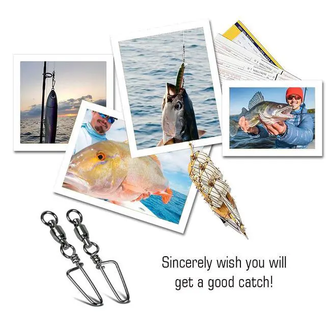 Alt view image 7 of 7 - Saltwater Connector Fishing Snap Swivel High Strength Snaps Swivel Freshwater Ball Bearing Fishing Swivels Stainless Steel Corrosion Resistant Black Nickel 25pcs 31lbs