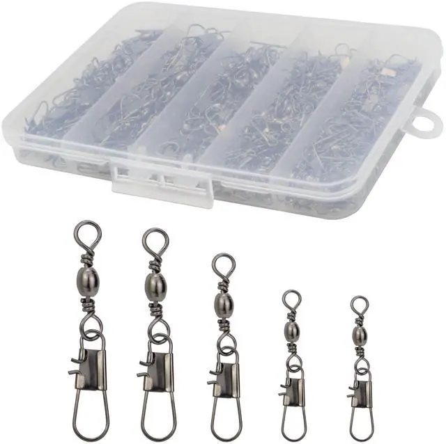 Main image of 210pcs Barrel Swivels with Snaps, Fishing Swivels Saltwater Freshwater Snap Connector