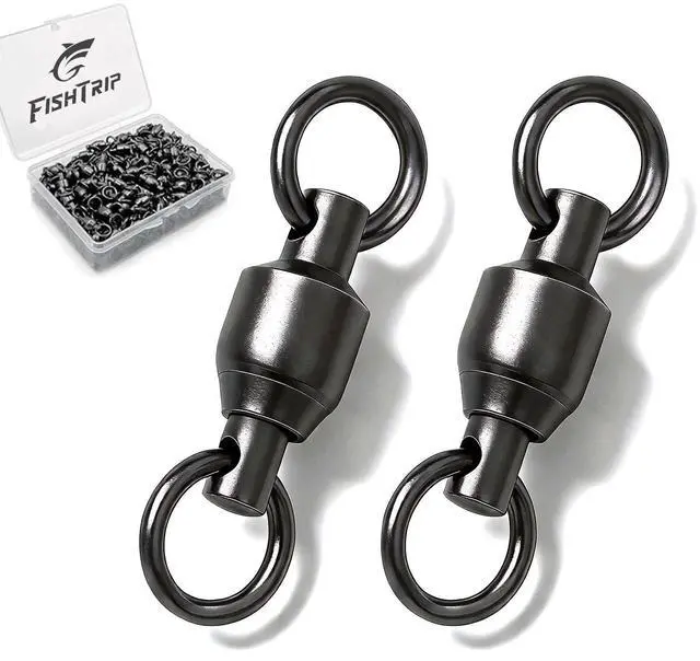 Main image of 30 Pack Ball Bearing Fishing Swivels, High Strength Stainless Steel Swivels Fishing Tackle Solid Welded Rings Barrel Swivels Fishing Connectors for Saltwater Freshwater Size 0