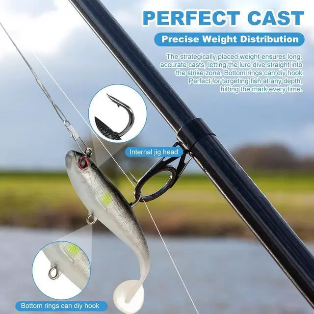 Alt view image 2 of 7 - 5 Pcs Pre-Rigged Soft Fishing Lures, 3.5In Paddle Tail Jig Heads Swim Bait, Realistic Movement Easy Catch Fishing jigs Lure, Fishing Baits for Freshwater Saltwater Bass Trout Baits
