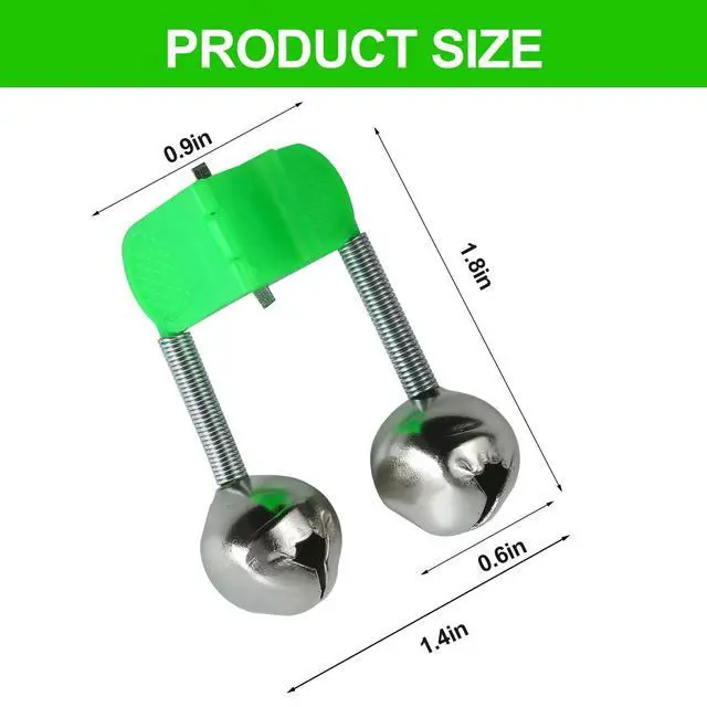 Alt view image 2 of 7 - 46PCS 3rd Generation Plastic Fishing Bells, Fishing Rod Alarm Bell with Extra Loud Dual Alert Bells Clip, Fishing Bells for Rods, Easy for Night, Ice Fishing, Green.
