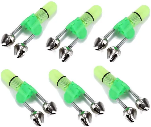 Main image of Fishing Bell and Night Light Kit, 20 Pcs Fish Bite Bait Alarm Bell with LED Light for Night Fishing (Green)