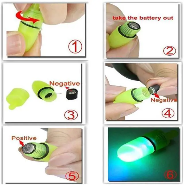 Alt view image 6 of 7 - Fishing Bell and Night Light Kit, 20 Pcs Fish Bite Bait Alarm Bell with LED Light for Night Fishing (Green)