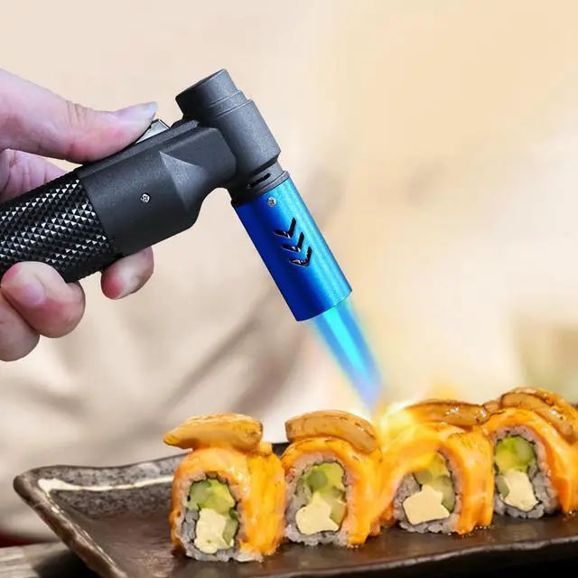 Alt view image 6 of 6 - Butane Torch Kitchen Torch Lighter Refillable Big Jet Flame Mini Blow Torch Portable Crème Brulee Torch for Camping Grill Culinary Soldering Cooking Welding BBQ(Gas not Included) Red