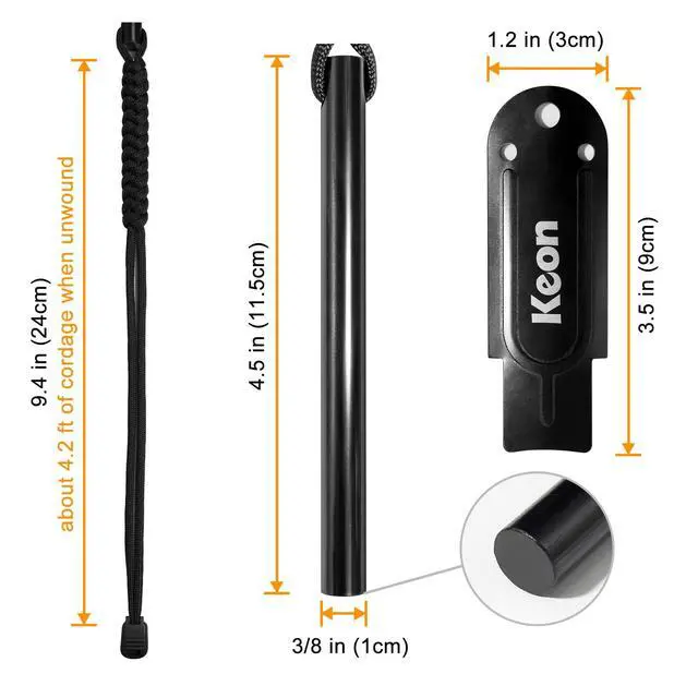 Alt view image 3 of 7 - Flint and Steel fire Starter kit, Ferro Rod fire Starter Survival Tool, 4.5" x 3/8" Emergency Camping fire Starters with Paracord Wrist Lanyard and Striker (Flint Lighter)