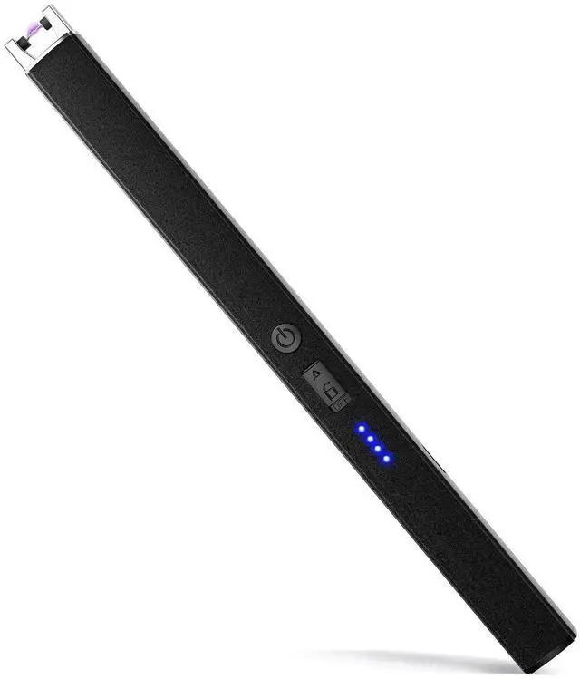Main image of Candle Lighter, Windproof Pulse Electric Lighter with Anti-False-Touch Lock and Led Display, Lighters for Candle BBQ Camping Festivals-Black