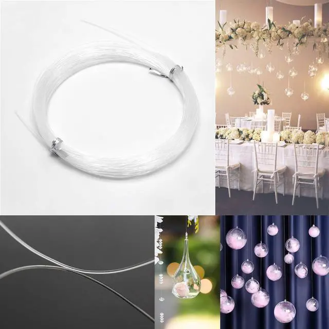 Alt view image 6 of 7 - Invisible Hanging Support Up to 60lbs, 98Feet(30M) Clear Picture Wire with 40 Aluminum Crimping Sleeves, Strong Nylon Wire for Hanging Picture Frame, String Light, Christmas Decor