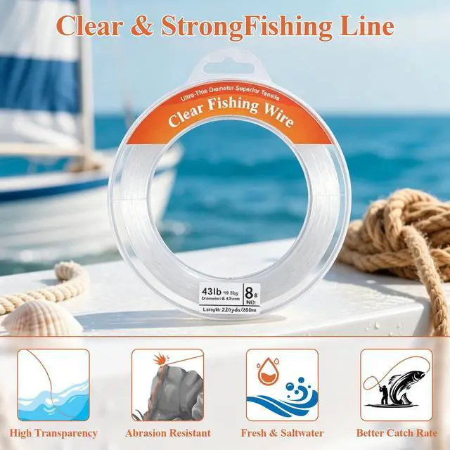 Alt view image 5 of 7 - Clear Fishing Line 656FT, Invisible Monofilament Fishing Line Wire, Strong Nylon Fishing Wire for Fishing & Crafts, Clear Hanging String for Balloon Garland, Decorations, DIY Projects