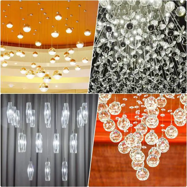 Alt view image 7 of 7 - Fishing Wire for Hanging, 4Pcs Clear Fish Line Fishing String Invisible Monofilament Nylon Thread for Hanging Decorations, Balloon Garland, Jewelry Making, Beading and Crafts